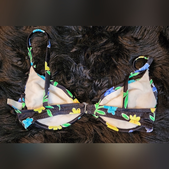 Vintage Floral Swim Top And Matching Sarong Size Small - Picture 2 of 7